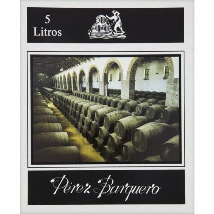 Envase de 5 litros de Vino Solera 13 de Perez Barquero, vino fino de Pedro Ximenez, D.O. Montilla-Moriles